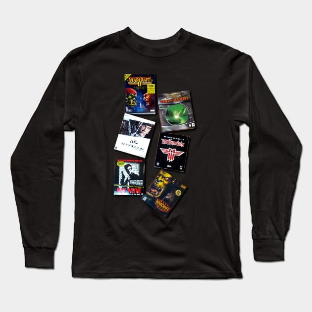 Old Skool video games - Retro 90's 2000's Long Sleeve T-Shirt by Tees_N_Stuff